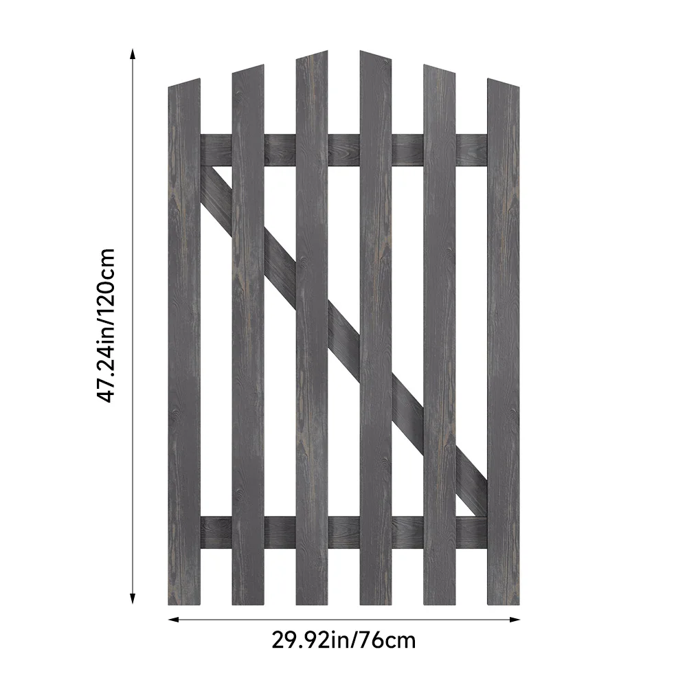 Outdoor Wooden Garden Gate Fence Spruce Wood Door with 8-inch Stainless Steel Bolt