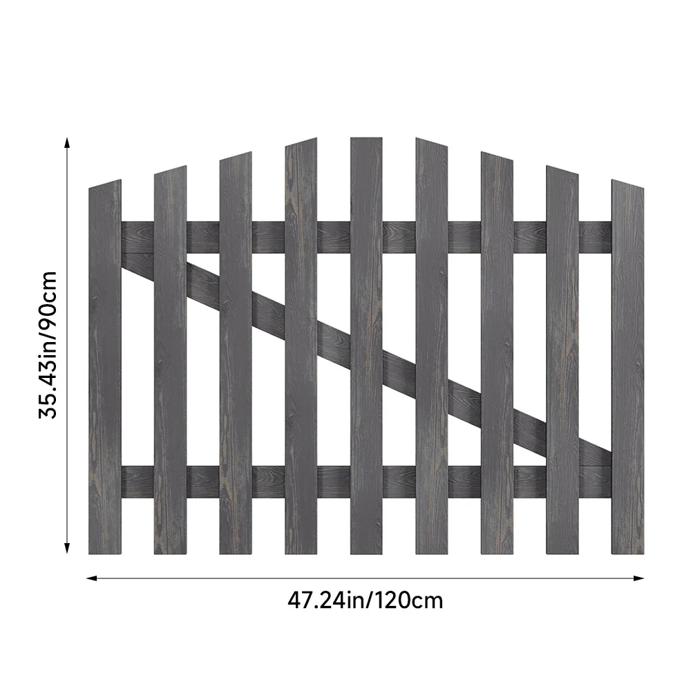 Outdoor Wooden Garden Gate Fence Spruce Wood Door with 8-inch Stainless Steel Bolt