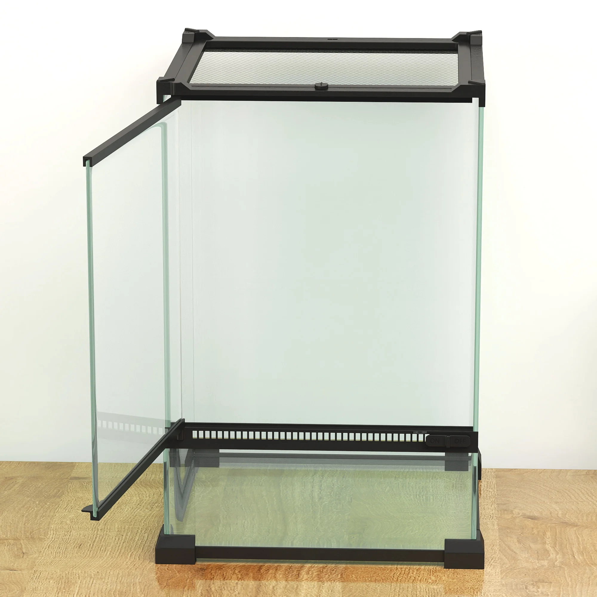 PawHut Glass Reptile Terrarium, 12L Vivarium for Lizards, Frogs, Snakes, Turtles, Tortoises, with Ventilation