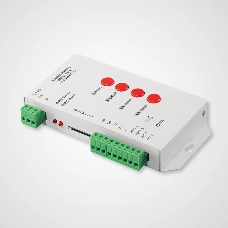 T1000S SD Card RGB LED Controller 2048Pixels For WS2801 WS2811 WS2812B LPD6803 2048 LED Strip Light DC5~24V