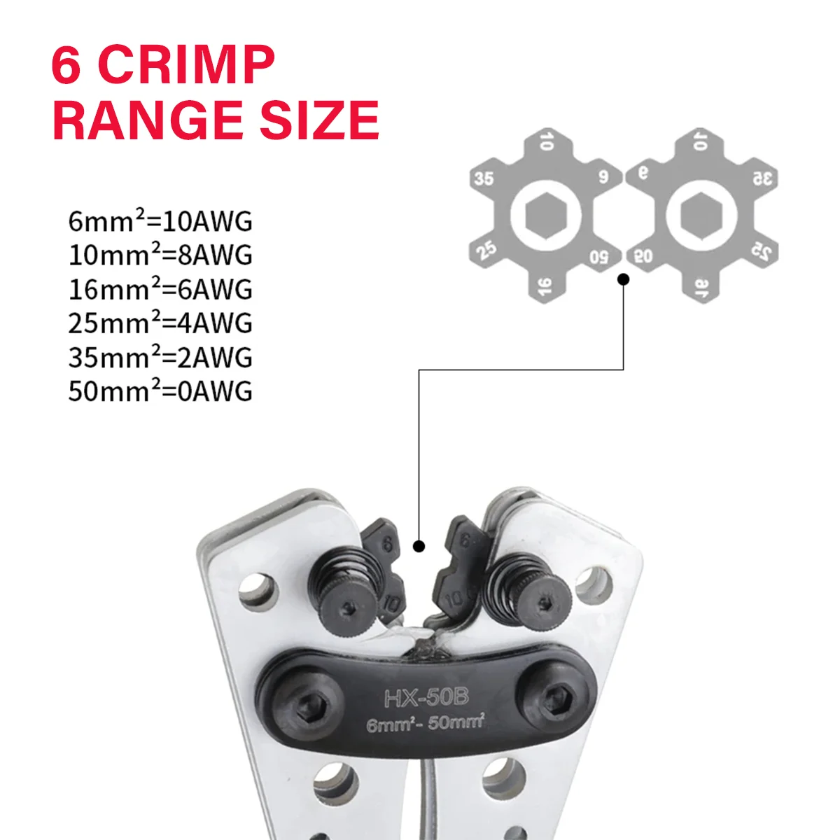 Heavy Duty Battery Cable Crimping Tool Wire Lug Crimper Terminal Copper Lugs Kit for Battery Wire Ring Terminals