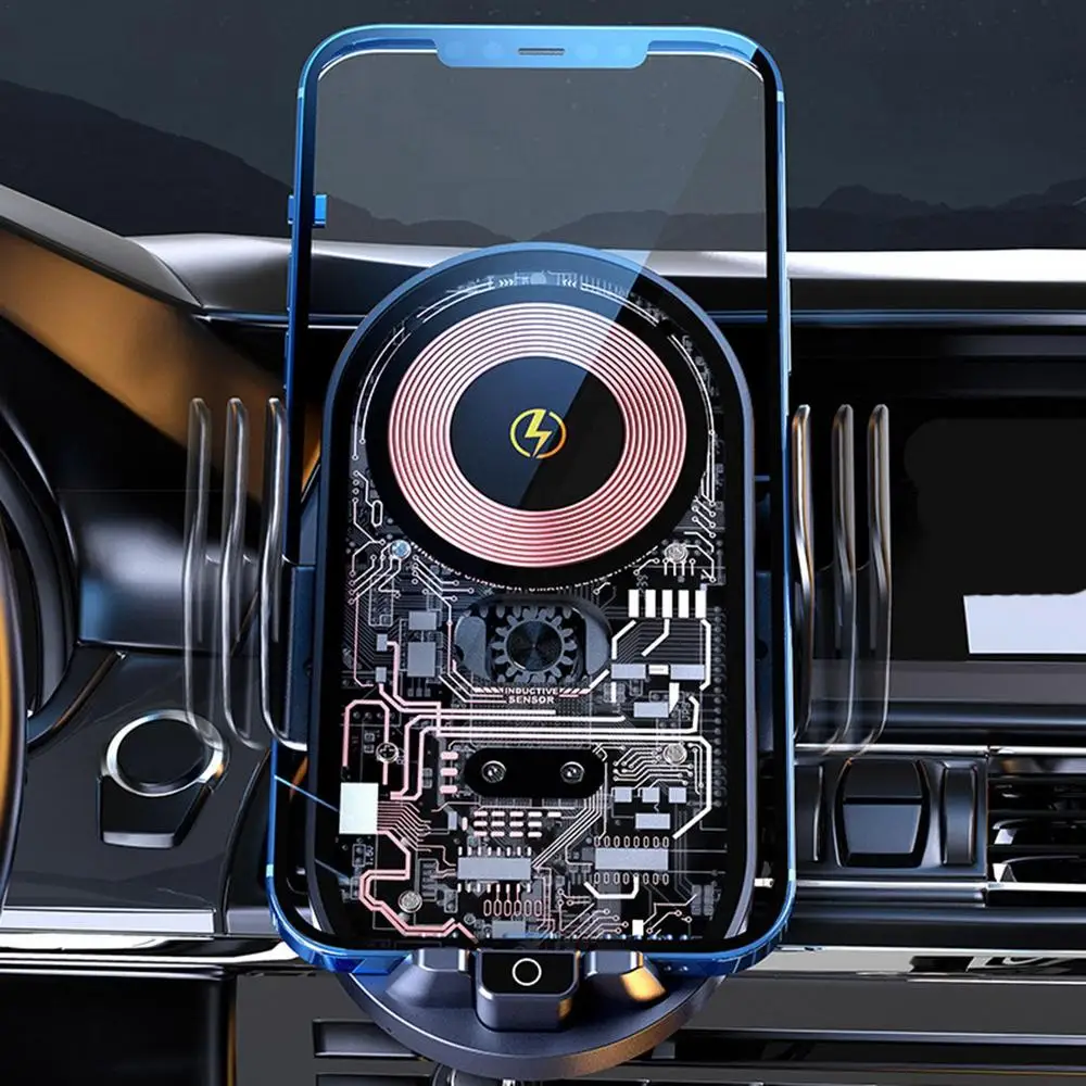 Wireless Car Charger Vehicle Mount Rotation Phone Holder Auto Clamping Safe Stable Smartphone Dashboard Mount For Vehicles