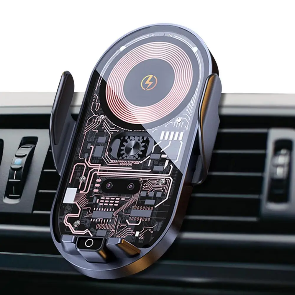 Wireless Car Charger Vehicle Mount Rotation Phone Holder Auto Clamping Safe Stable Smartphone Dashboard Mount For Vehicles