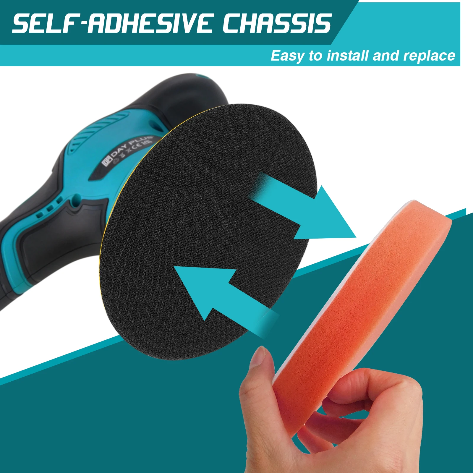 Cordless Car Polisher, Eccentric Polishing Machine, Dual Action Buffer Polishing Machine Set,2.0Ah Battery 8 Variable Speed