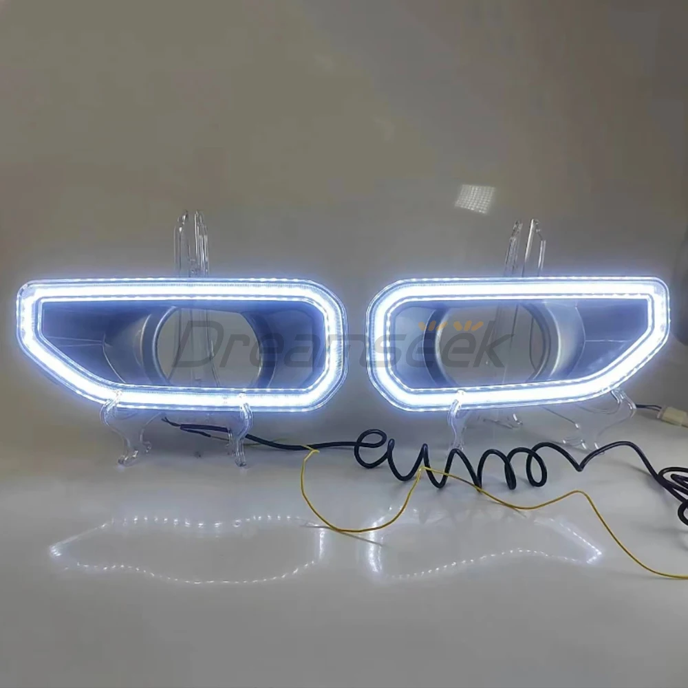 LED DRL Daytime Running Light for Jeep Wrangler JL 2018+ Auto Driving W/ Yellow Turn Signal Light Front Bumper Fog Lamp Daylight
