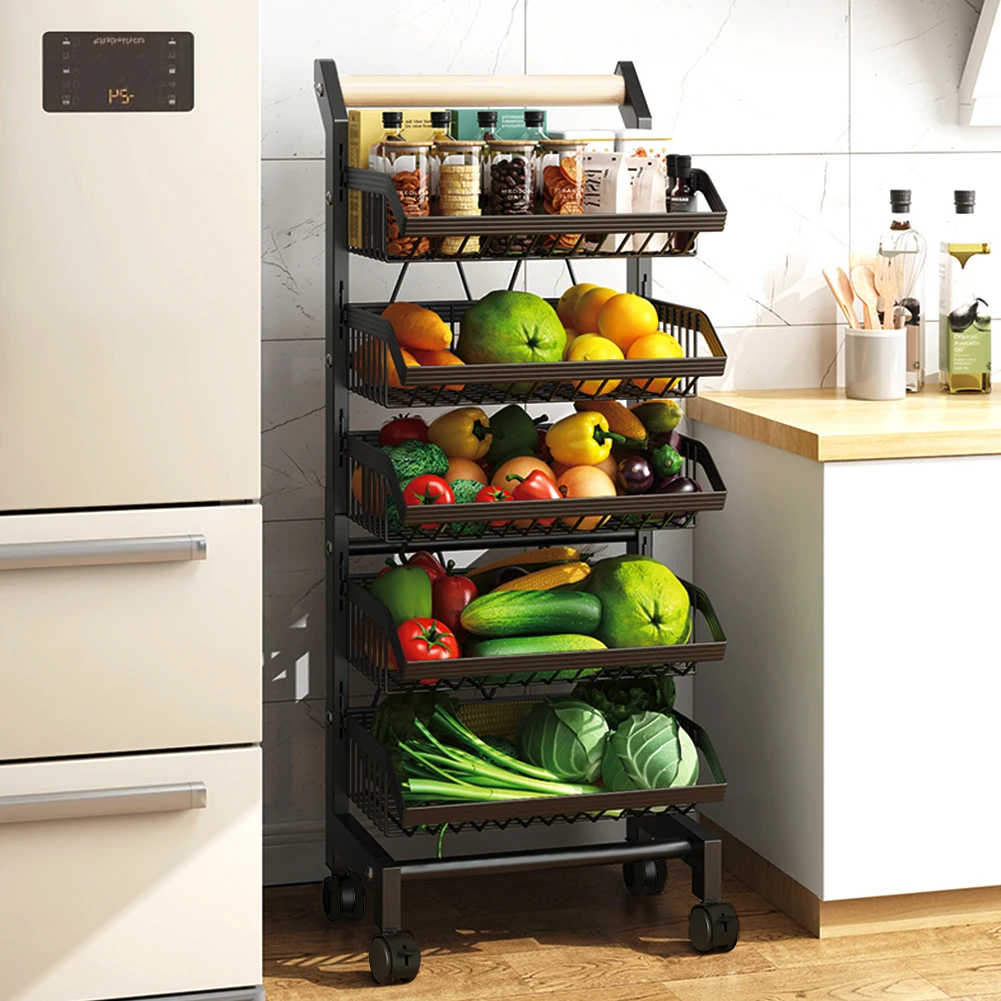 5-Tier Kitchen Trolley, 42cm W x 32cm D x 105cm H