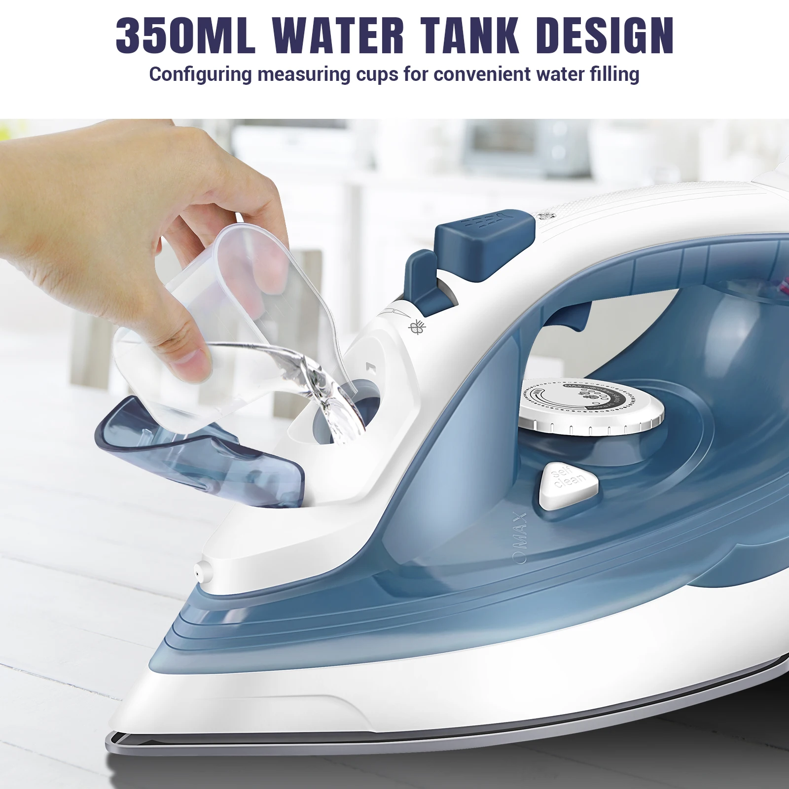 Electric Iron Portable Steam Iron, Non-Stick Stainless Soleplate, Temperature Regulation | Automatic Cleaning | Spray Functions