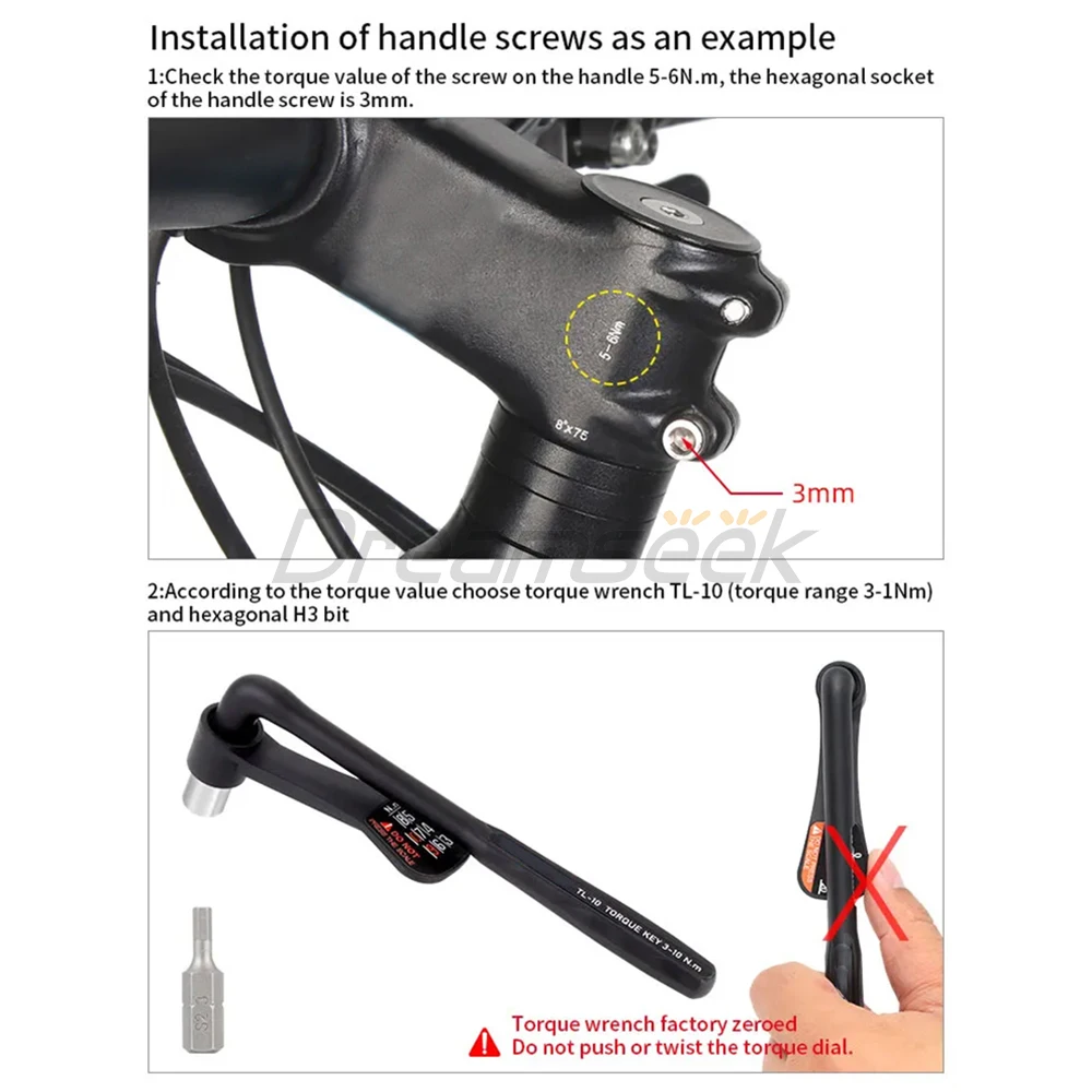 Bike Portable Torque Wrench Allen Key Inner Hexagon Set 3-10Nm / 10-20Nm Bicycle High Precision Socket Spanner Repair Tool Kit