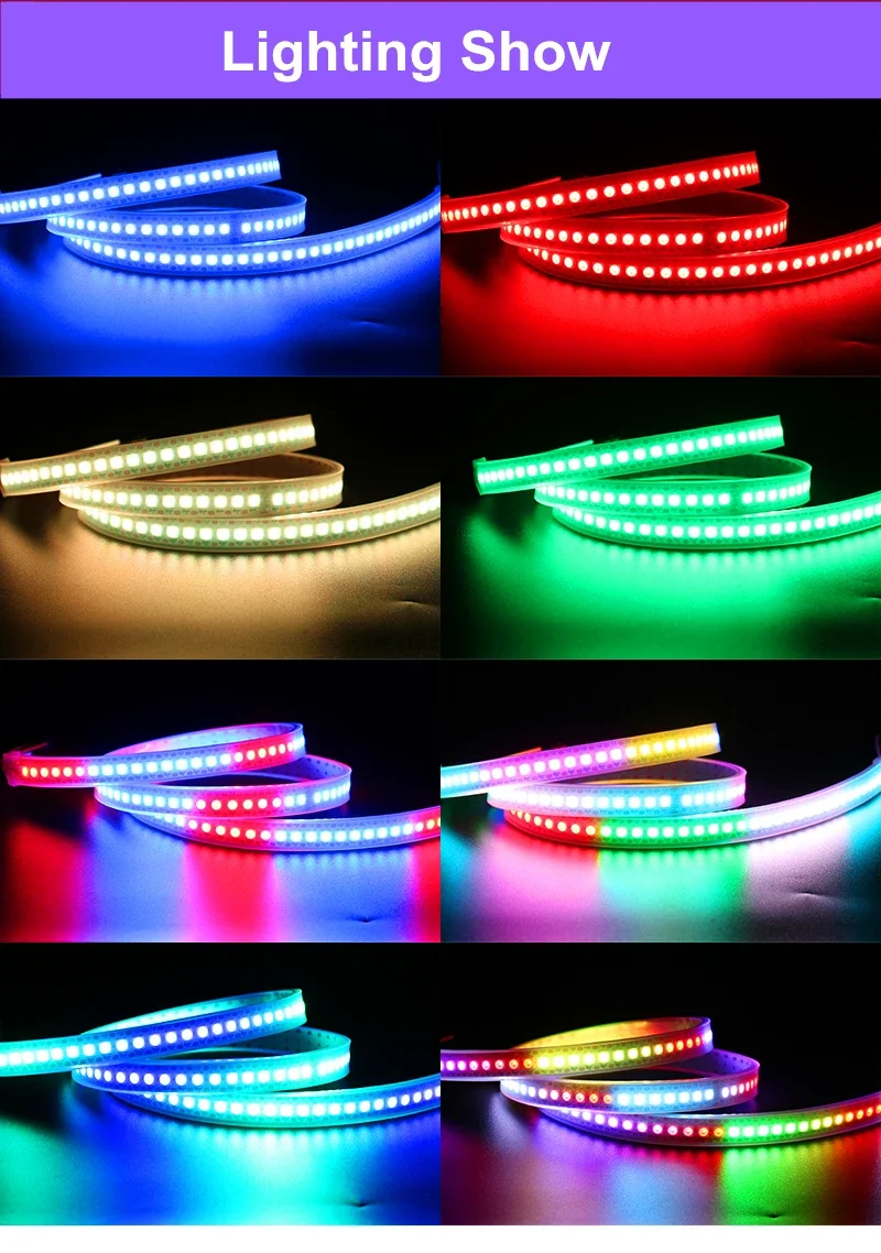 1/5m 5V WS2812 12V WS2815 LED Strip 30/60/74/96/144 LEDs/m Addressable IC Pixel 5050 RGB Lights Tape IP30/65/67 Magic Neon Bar