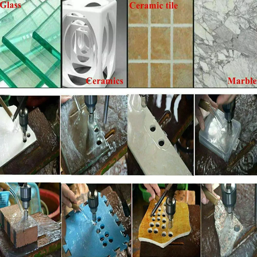 30pcs Diamond Drill Bit Tile Cutter Emery Hole Saw Dia 6 To 50mm Ceramic/Marble/Glass