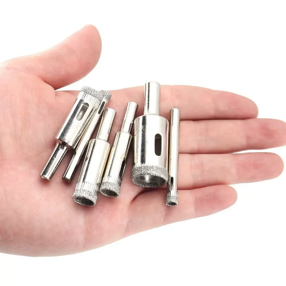 30pcs Diamond Drill Bit Tile Cutter Emery Hole Saw Dia 6 To 50mm Ceramic/Marble/Glass