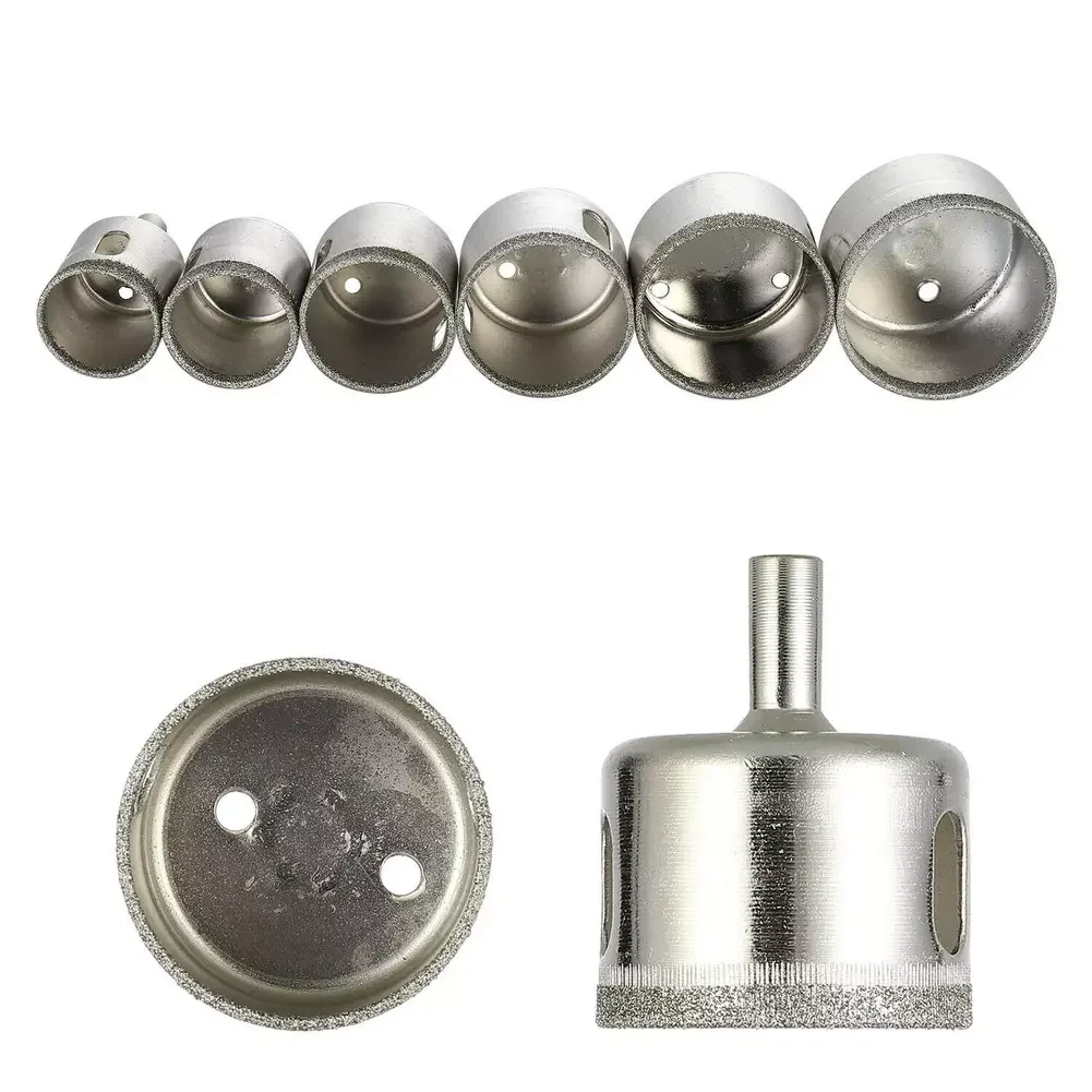 30pcs Diamond Drill Bit Tile Cutter Emery Hole Saw Dia 6 To 50mm Ceramic/Marble/Glass