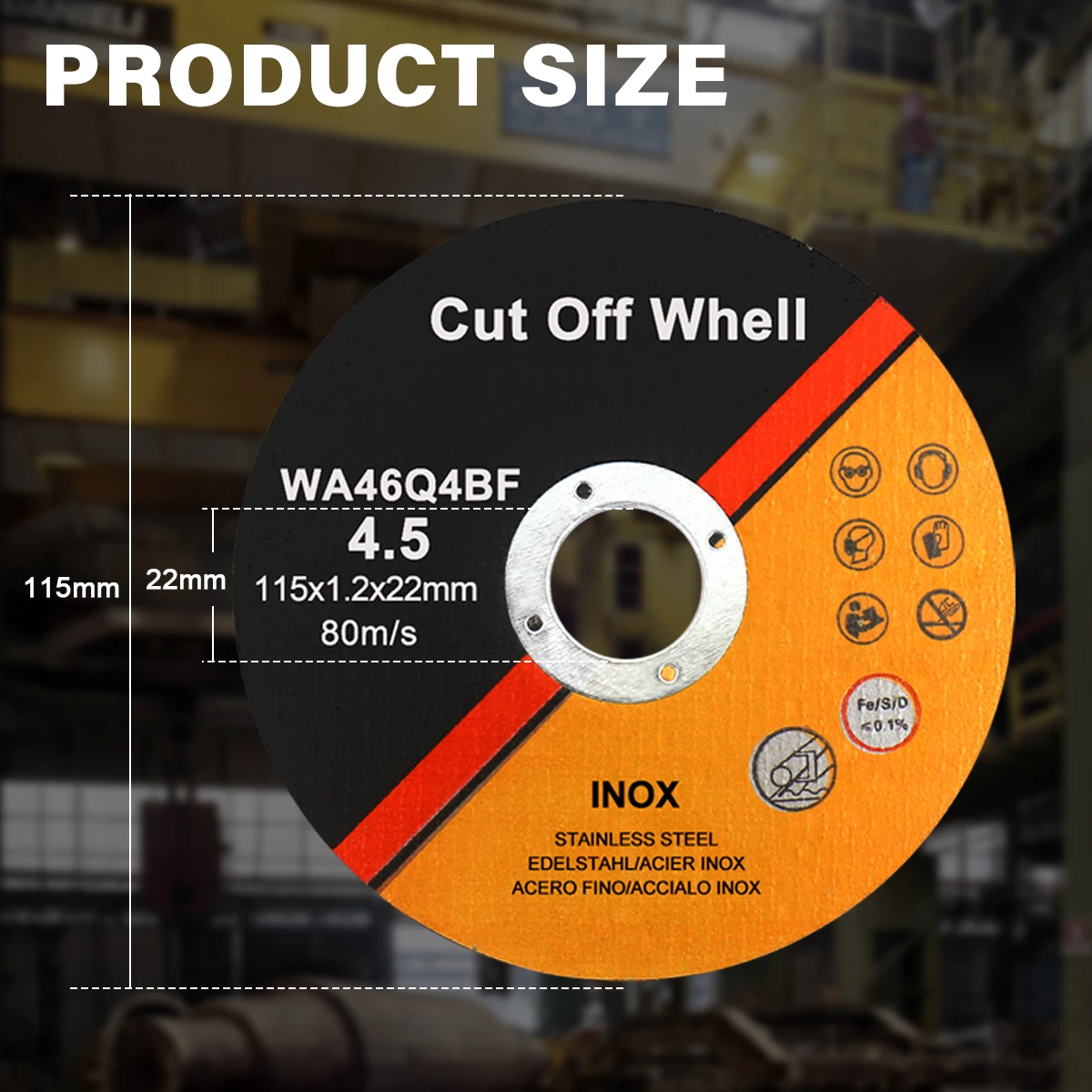 25X 115MM METAL CUTTING BLADE DISC 4.5" STAINLESS STEEL ANGLE GRINDER THIN 1.2MM