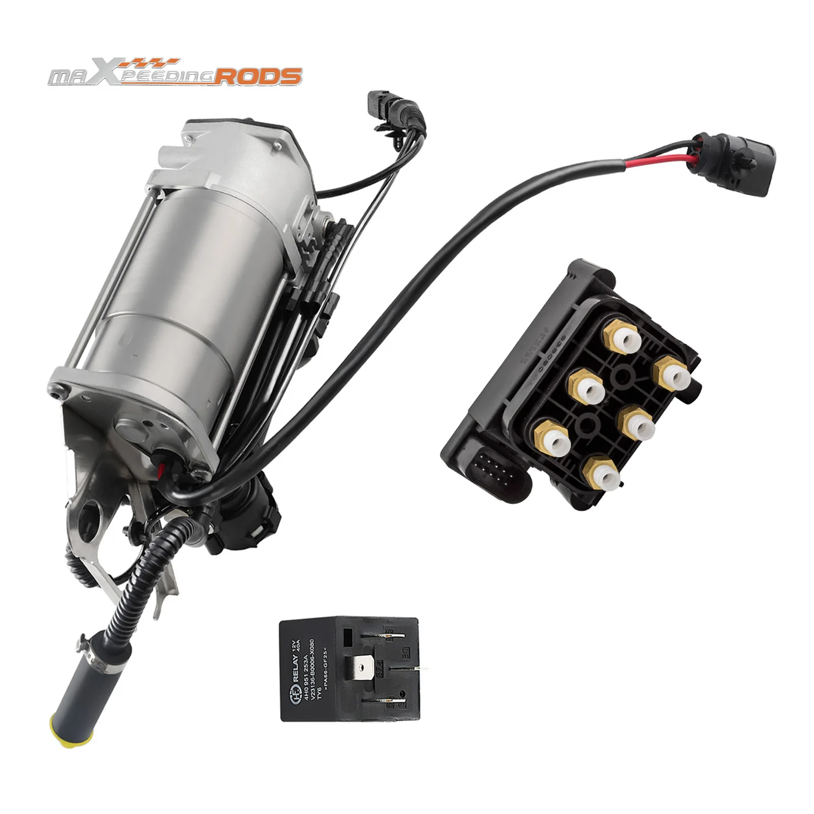Air Suspension Compressor & Solenoid Valve Block For Audi Q7 4L 06-15 4L0698007C