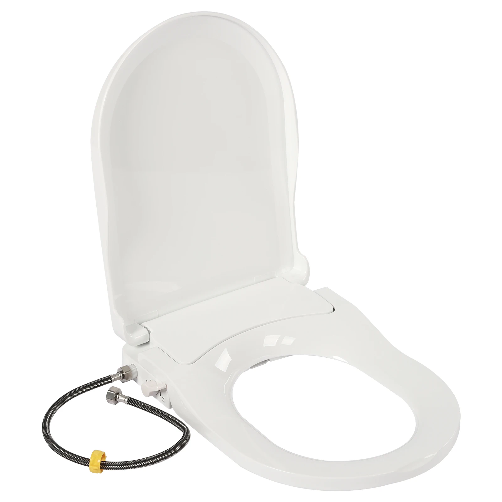 Smart Toilet Seat Cover with Dual Nozzle System Front and Rear Wash Non-electric Design Slow Damping Women Hip Washing