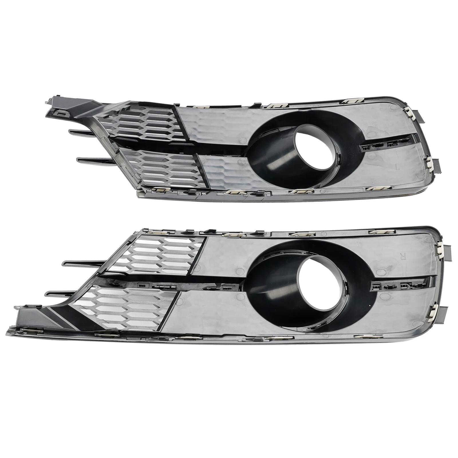 Artudatech Pair Front Bumper Lower Light Cover Grille Fit for AUDI A6 C7 2016-2018 W/ACC Hole