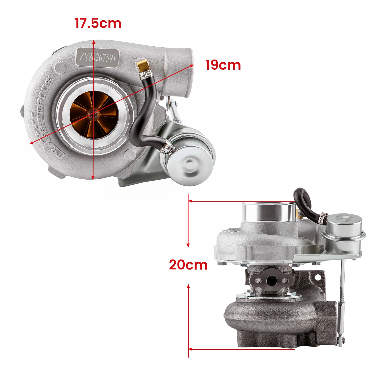 GT2871 GT2860 Universal Turbo Turbocharger Kit for 1.5-2.0L Street type Upgraded Billet Compressor Wheel Water + Oil Cooled