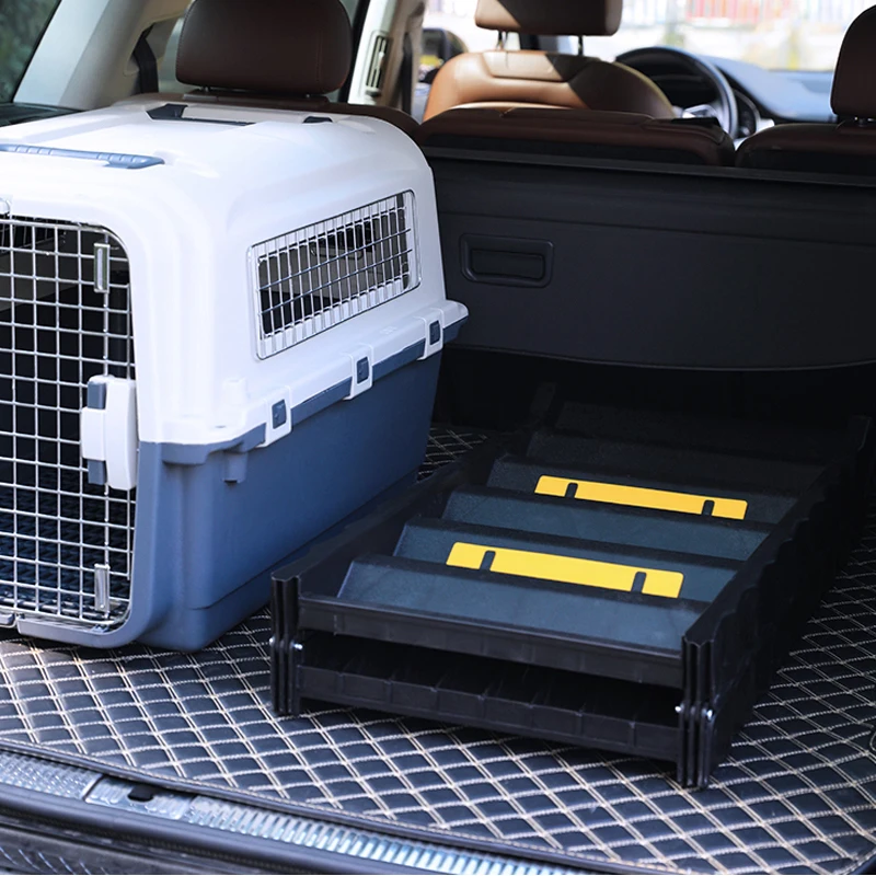 Tieker Folding Pet Car Ladder Portable Pet Dog Stair Ramp Non-slip Medium-sized Dog Car Stairs