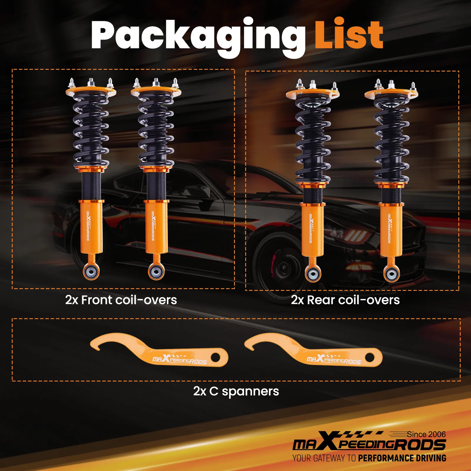 Coilover Spring & Shock Assembly For Lexus LS400 XF10 1990 1991 1992 1993 1994