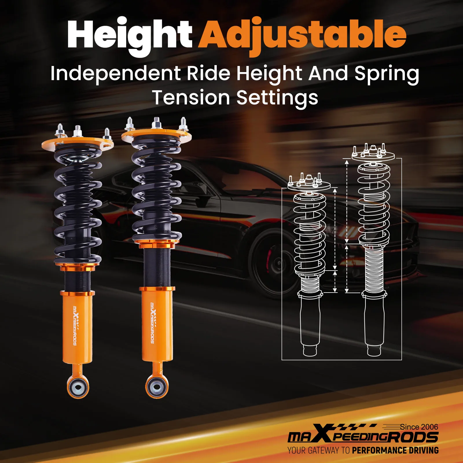 Coilover Spring & Shock Assembly For Lexus LS400 XF10 1990 1991 1992 1993 1994