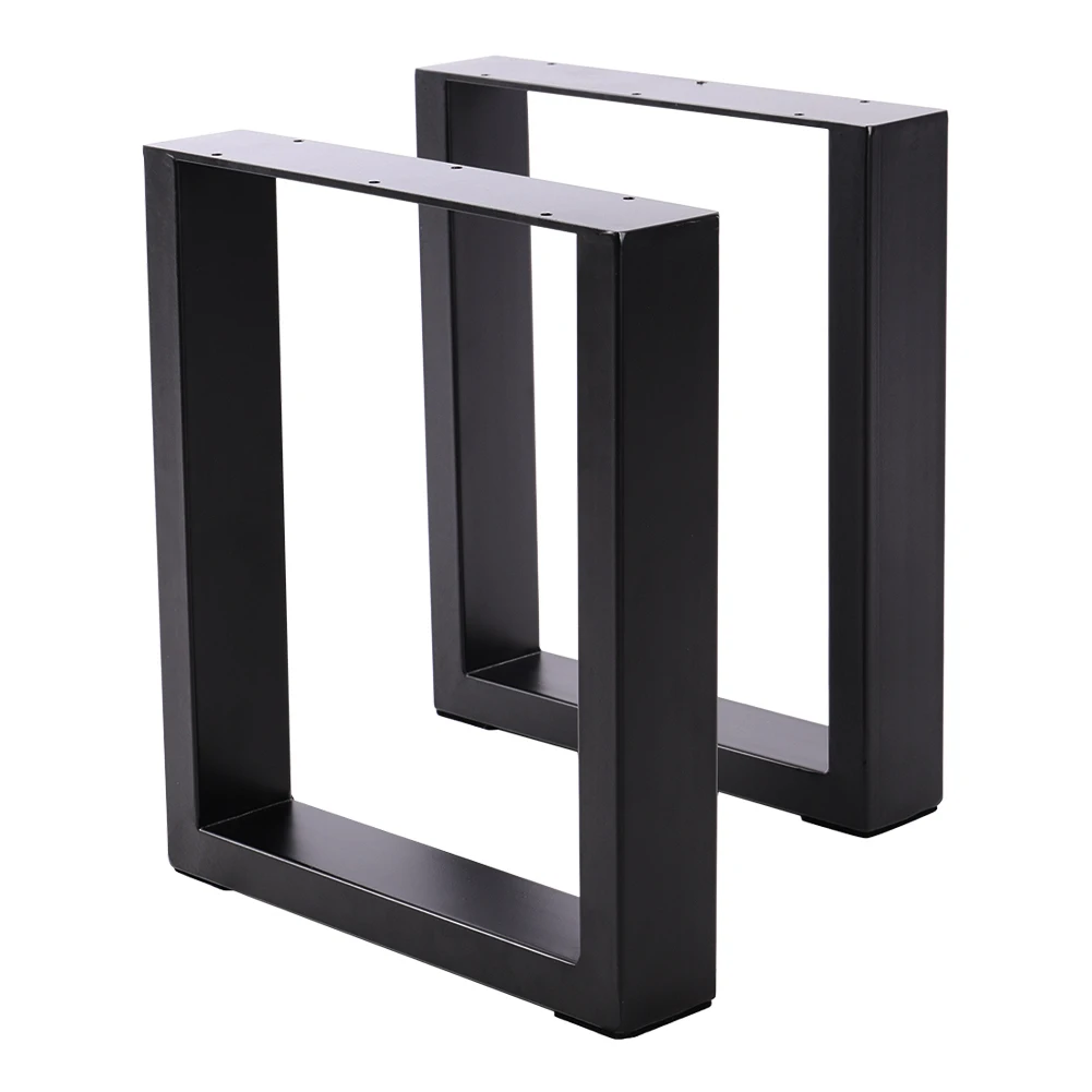 Set of 2 Metal Table Bench Legs Frames Square Steel Base Stands, 50x71CM