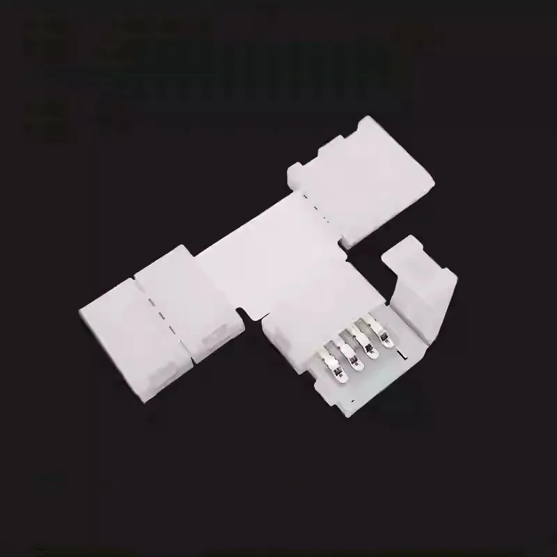 5PCS 10PCS 4 Pin LED Strip Connector T L X Shape 8MM 10MM Free Welding for RGB SMD 5050 2835 LED Strip Light Connector
