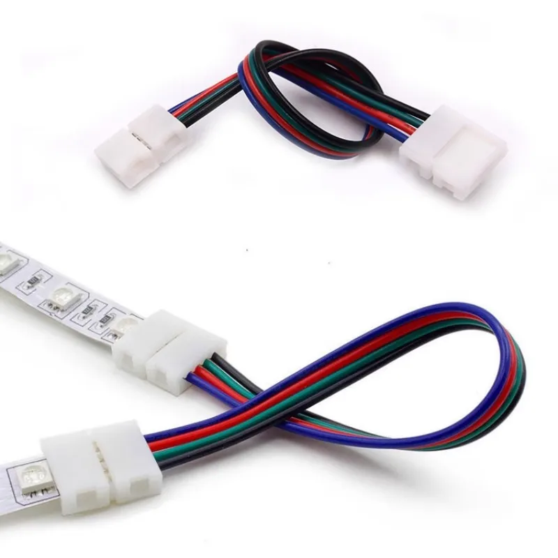 5PCS 10PCS 4 Pin LED Strip Connector T L X Shape 8MM 10MM Free Welding for RGB SMD 5050 2835 LED Strip Light Connector