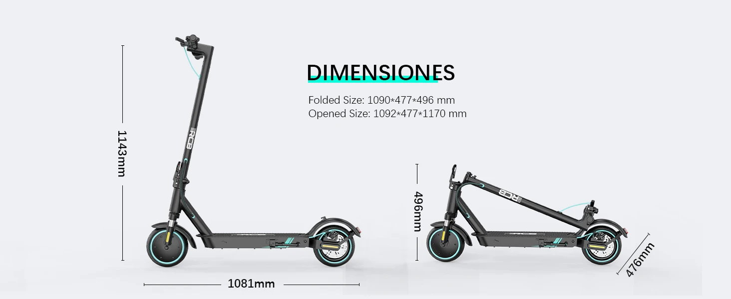 RCB R17 Electric Scooter Adult, APP-Control, 350W Motor, 25km/h Max Speed, 30km Range, 8.5" Solid Tire, 120kg Load, Dual Braking