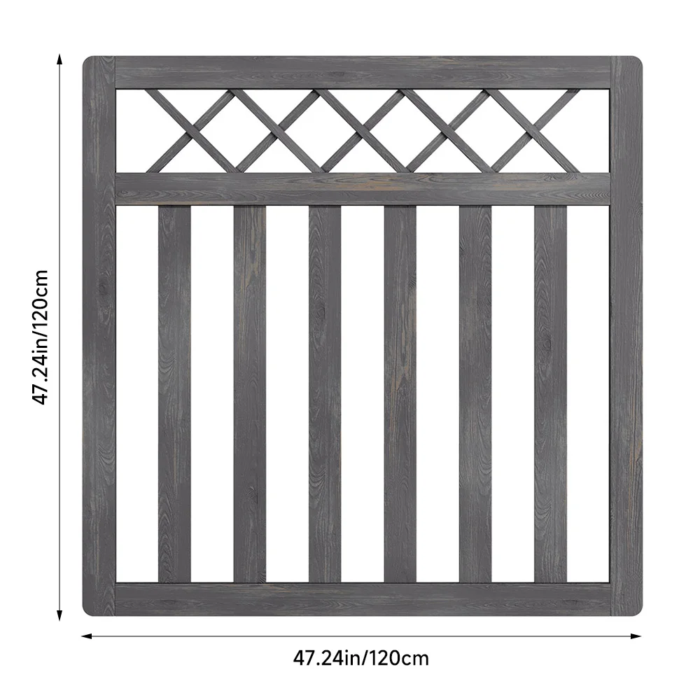 Outdoor Cross Top Wooden Garden Gate Pedestrian Fence Yard Door