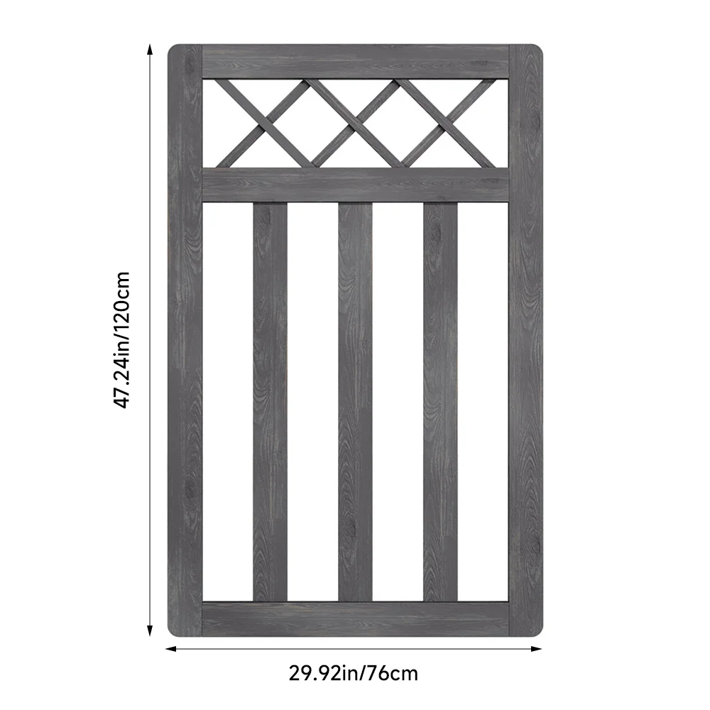 Outdoor Cross Top Wooden Garden Gate Pedestrian Fence Yard Door
