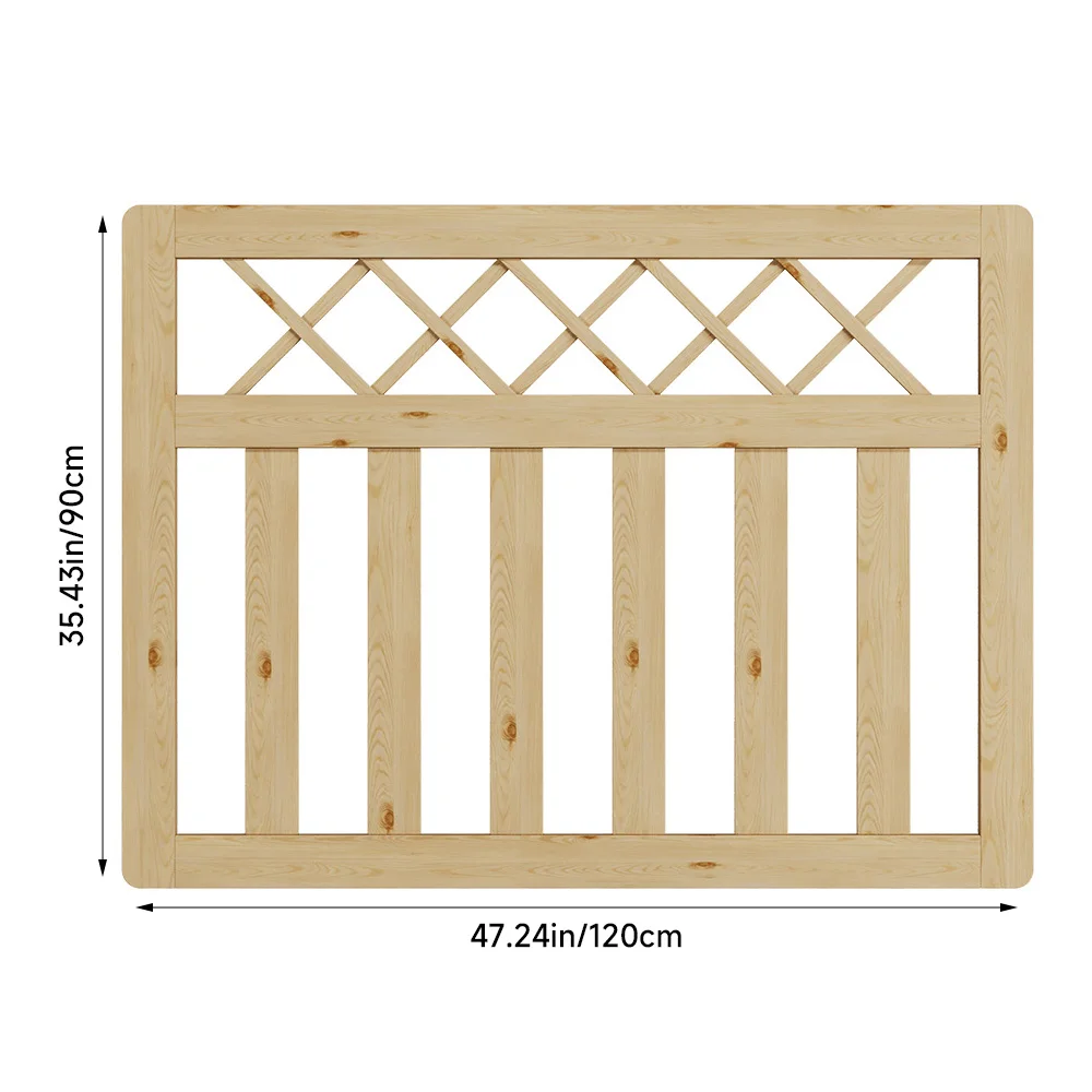 Outdoor Cross Top Wooden Garden Gate Pedestrian Fence Yard Door