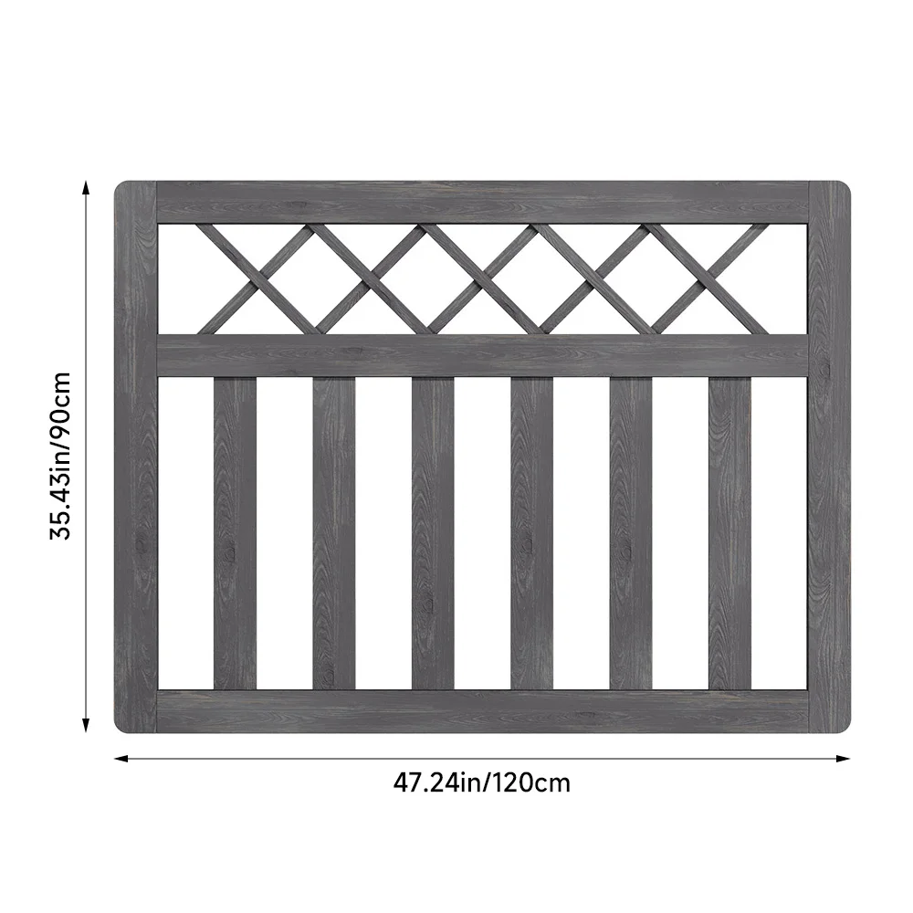 Outdoor Cross Top Wooden Garden Gate Pedestrian Fence Yard Door
