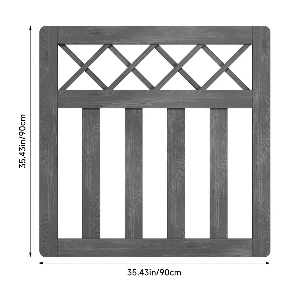 Outdoor Cross Top Wooden Garden Gate Pedestrian Fence Yard Door