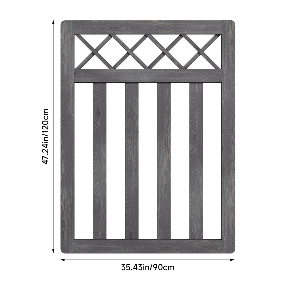 Outdoor Cross Top Wooden Garden Gate Pedestrian Fence Yard Door