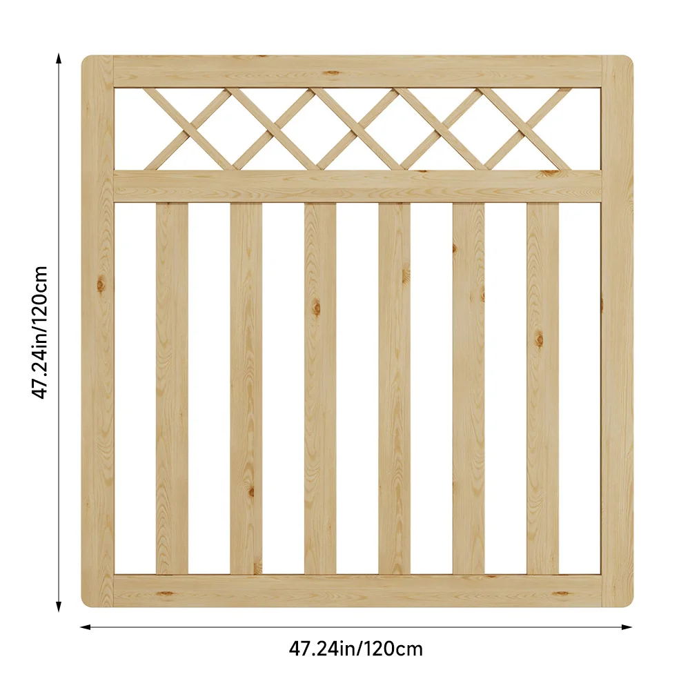 Outdoor Cross Top Wooden Garden Gate Pedestrian Fence Yard Door