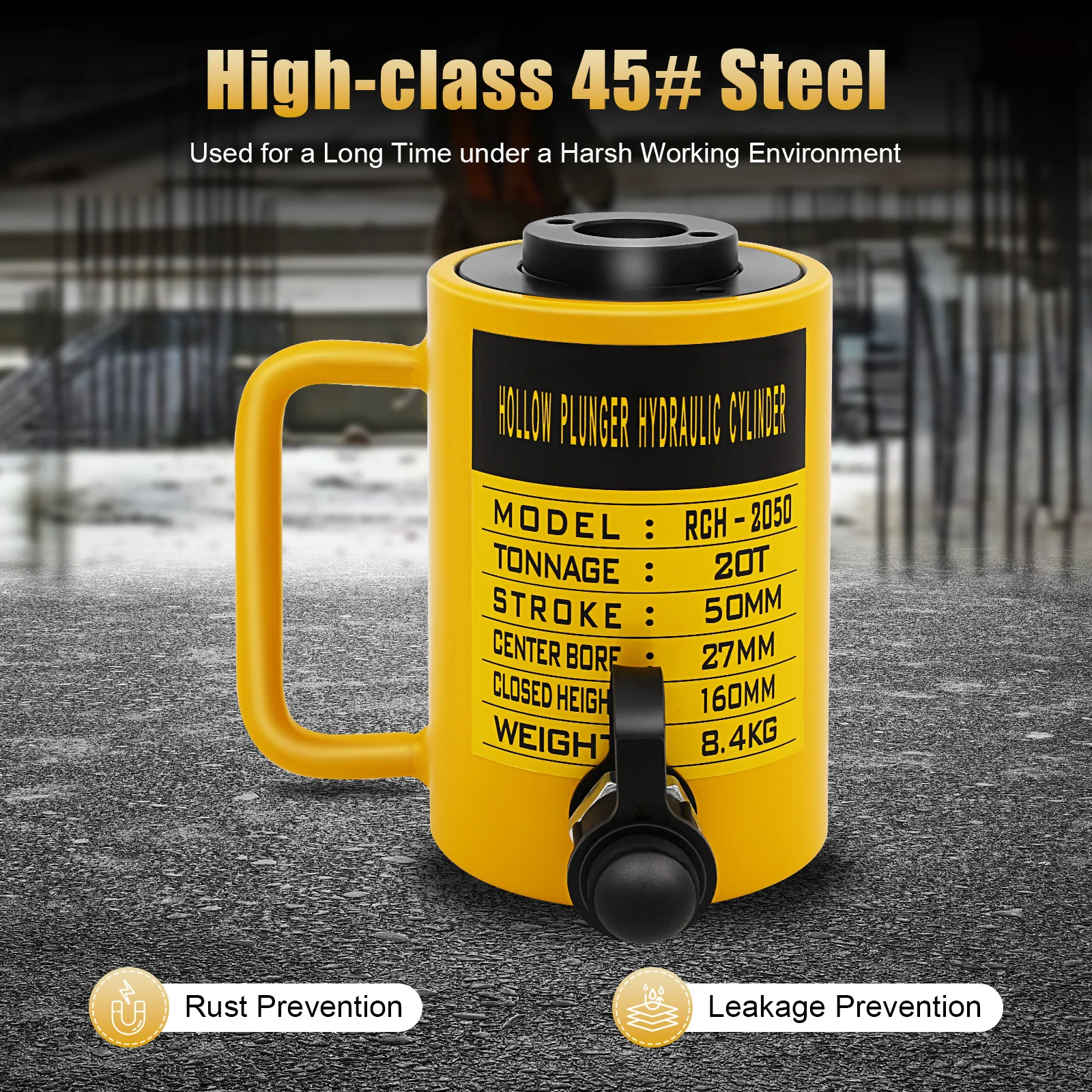 20 Ton Manual Oil Pump Hydraulic Cylinder Lifter Hollow 2 inch Ram Stroke Hollow Cylinder Hydraulic Cylinder Jack CP-700B