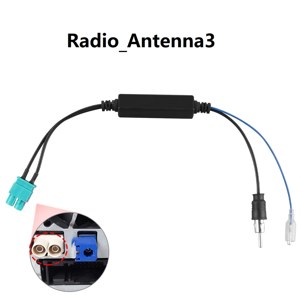 Hizpo Single Head or Dual FAKRA RF Radio Antenna Adapter Converter Cable with Amplifier for Audi VW Benz Car Multimedia Player