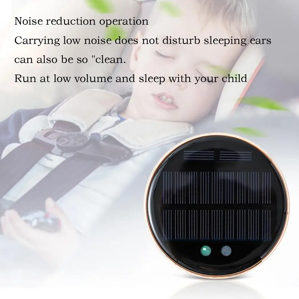 Car Air Purifier For Smokers Solar HEPA Car Purifier Air Freshener Vehicle Accessories Small Home Deodorizer With USB Cable For