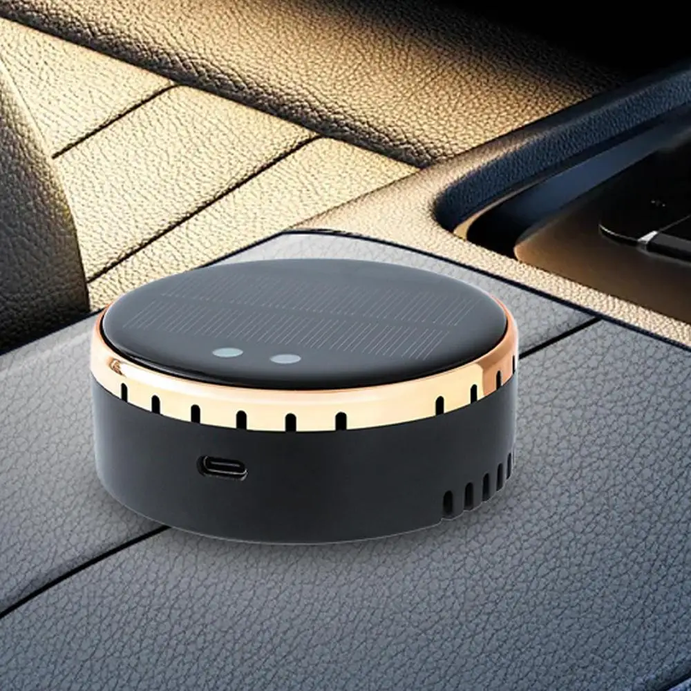 Car Air Purifier For Smokers Solar HEPA Car Purifier Air Freshener Vehicle Accessories Small Home Deodorizer With USB Cable For