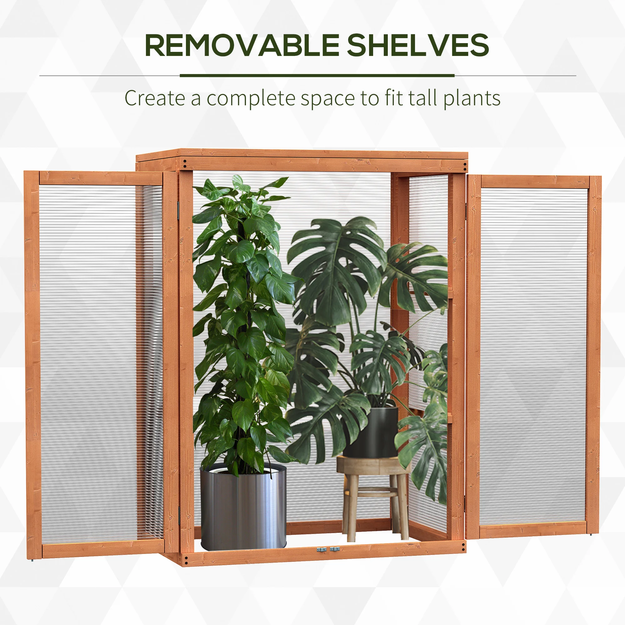 Mini Wood Greenhouse Cold Frame Garden Flower Planting Box Growhouse 3 Types