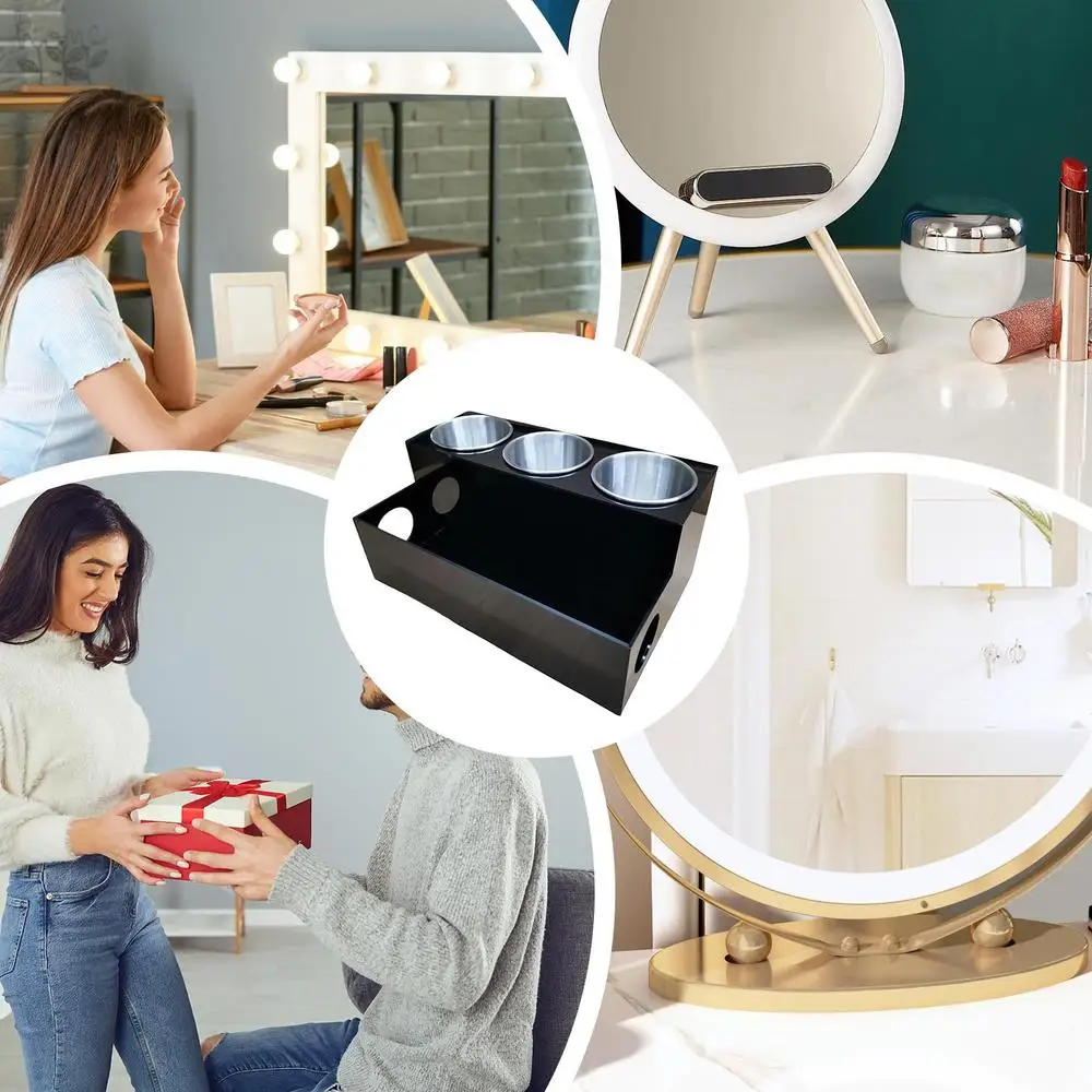 Hair Tool Organizer Bathroom Hair Brush Storage Holder Acrylic Hair Styling Tool Organizer and Holder Bathroom Countertop