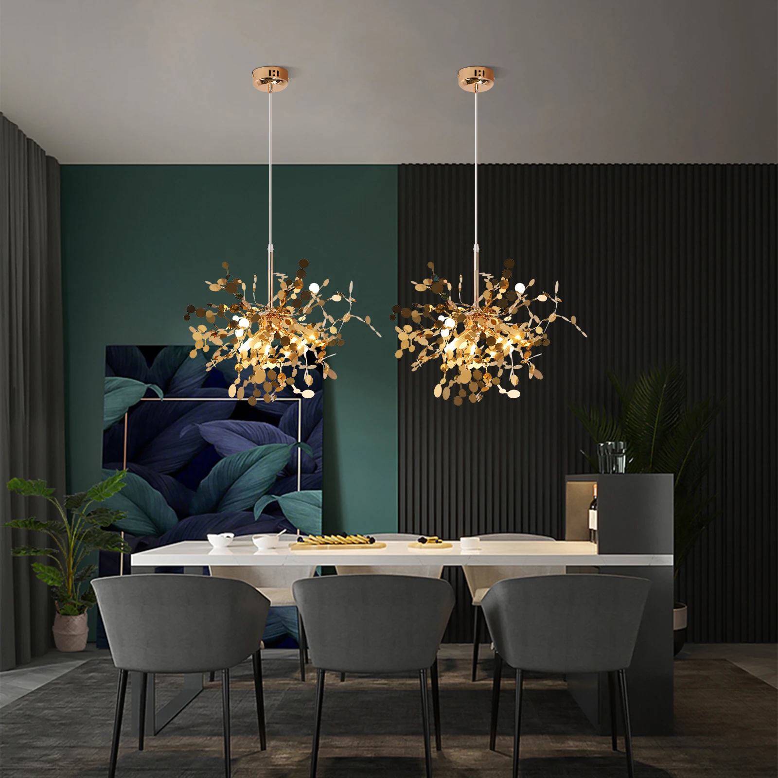 Pendant Light LED Stainless Steel Art Home Decora Ceiling Lamp For Bedroom Bedside Hanging Lamp Dining Room Lighting Fixtures G9