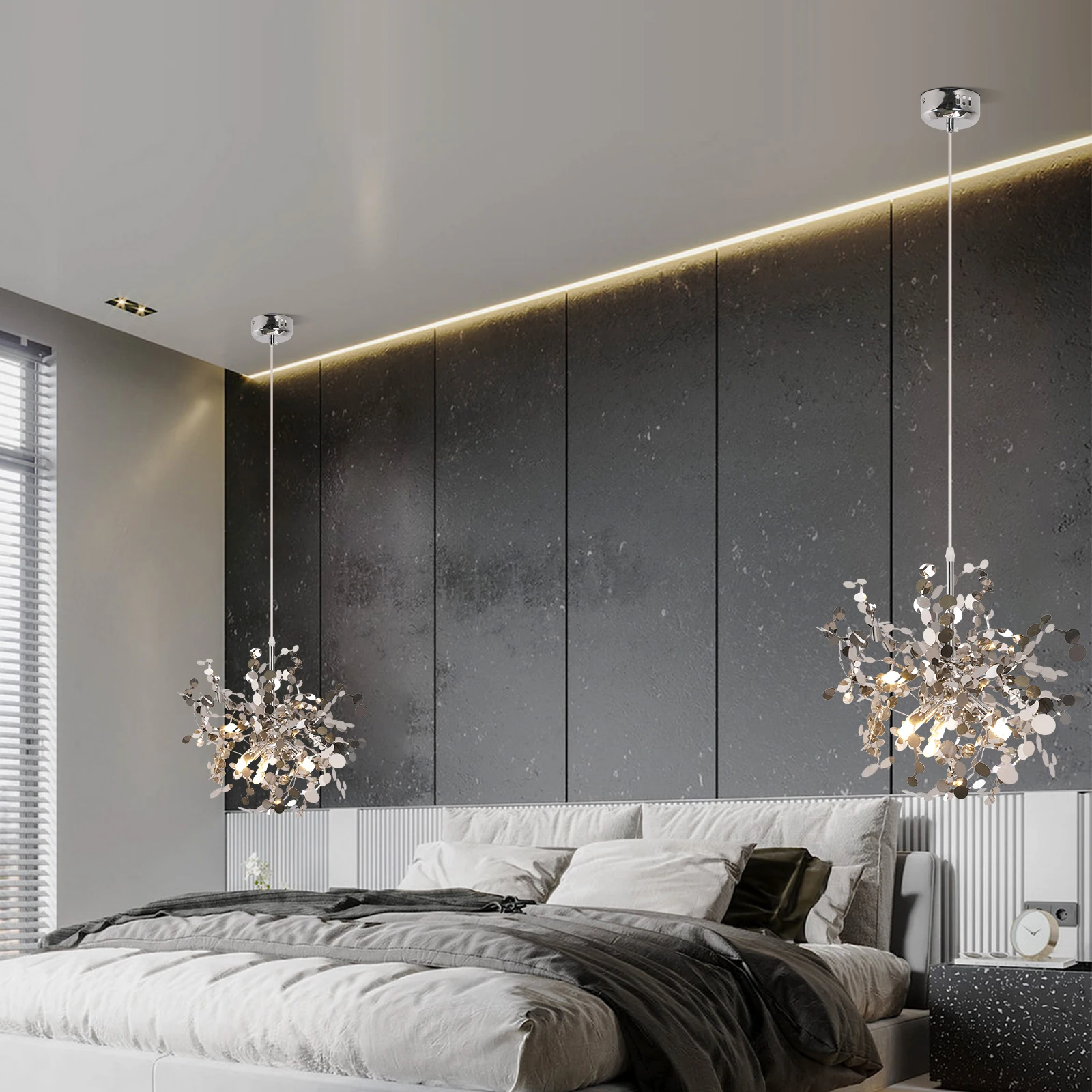 Pendant Light LED Stainless Steel Art Home Decora Ceiling Lamp For Bedroom Bedside Hanging Lamp Dining Room Lighting Fixtures G9