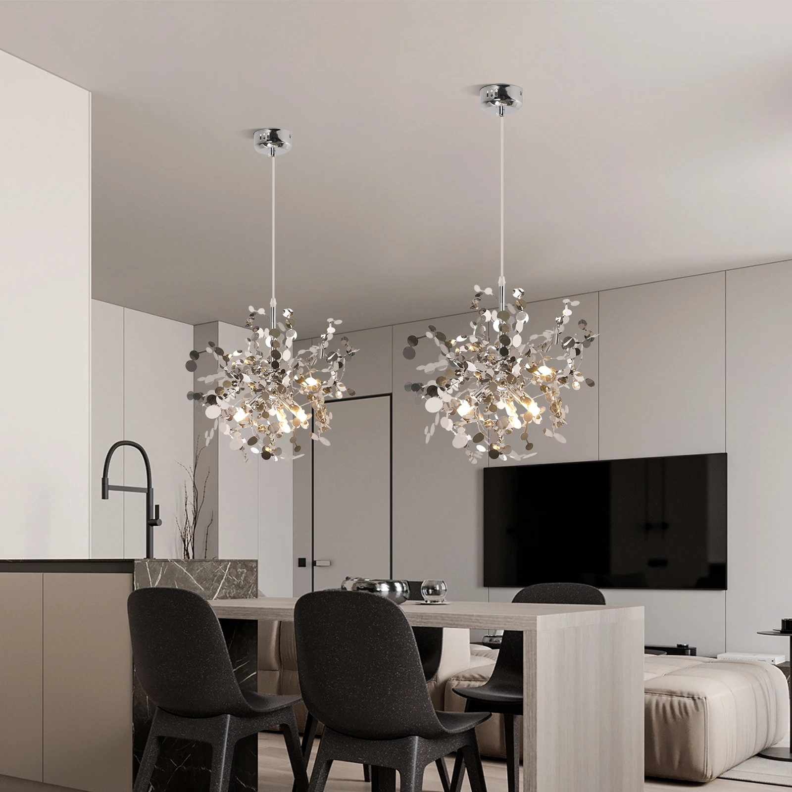 Pendant Light LED Stainless Steel Art Home Decora Ceiling Lamp For Bedroom Bedside Hanging Lamp Dining Room Lighting Fixtures G9