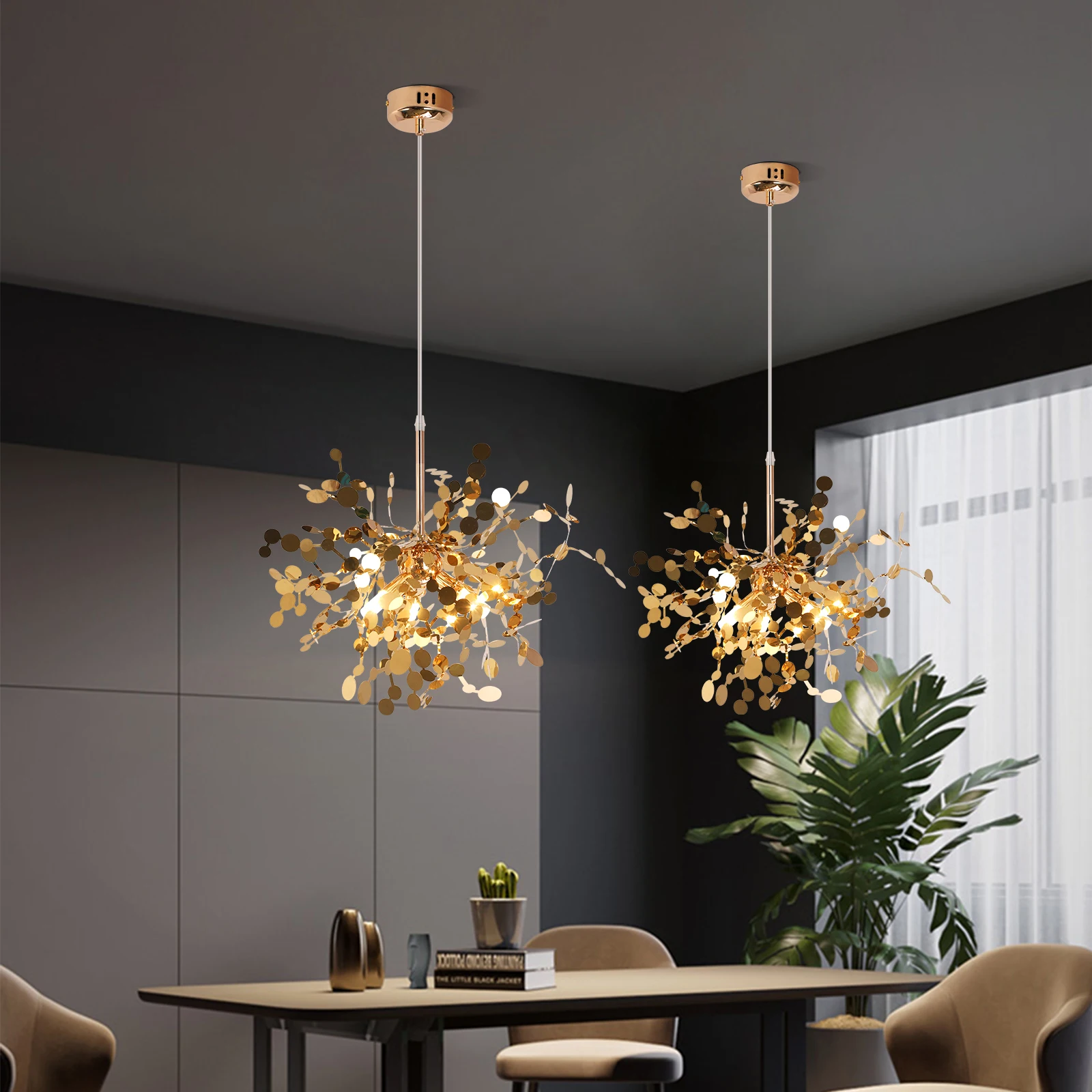 Pendant Light LED Stainless Steel Art Home Decora Ceiling Lamp For Bedroom Bedside Hanging Lamp Dining Room Lighting Fixtures G9