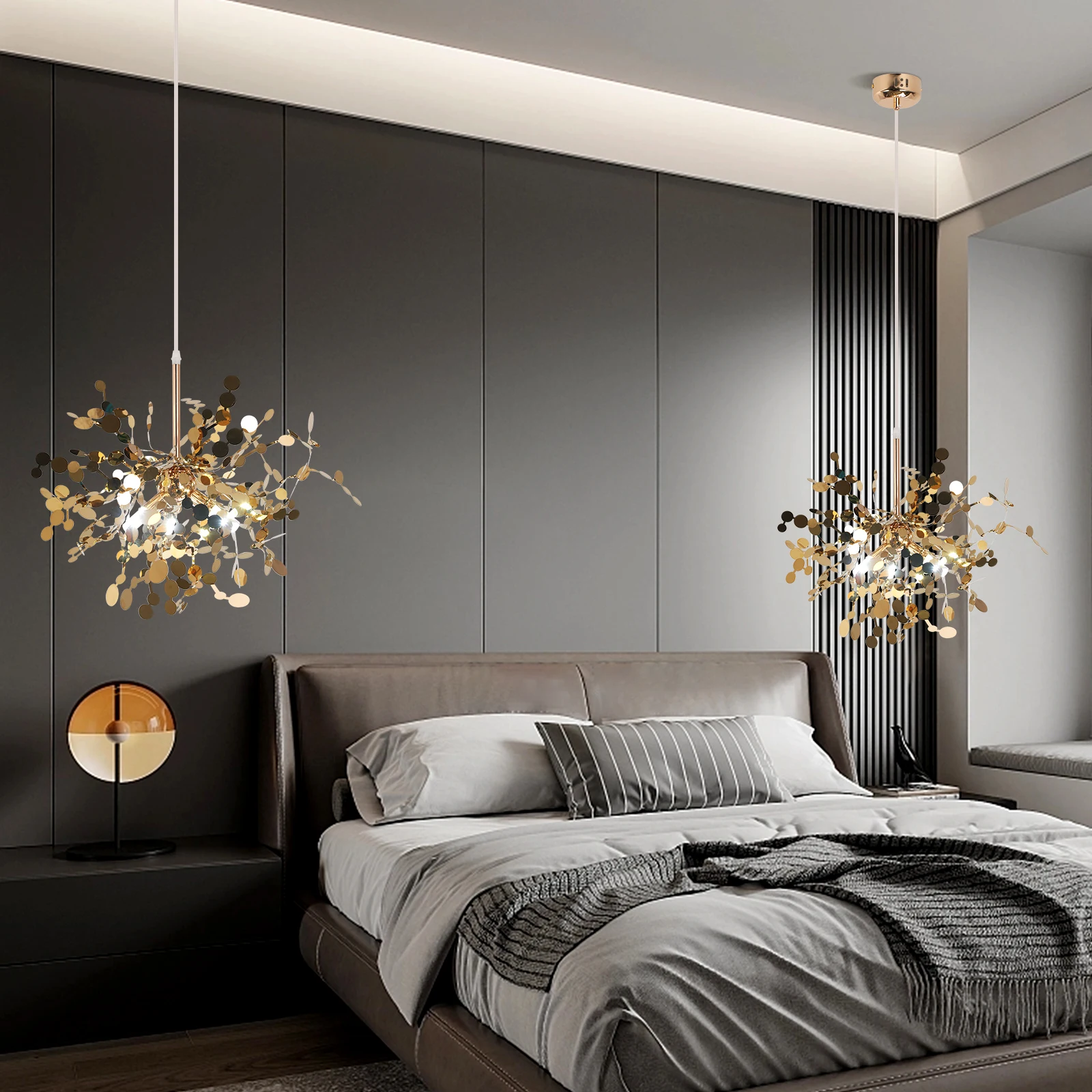Pendant Light LED Stainless Steel Art Home Decora Ceiling Lamp For Bedroom Bedside Hanging Lamp Dining Room Lighting Fixtures G9