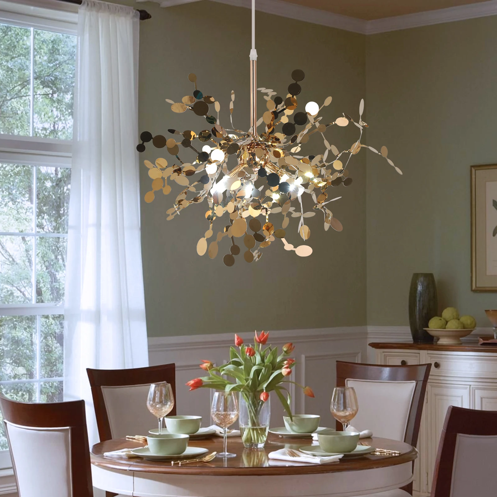 Pendant Light LED Stainless Steel Art Home Decora Ceiling Lamp For Bedroom Bedside Hanging Lamp Dining Room Lighting Fixtures G9