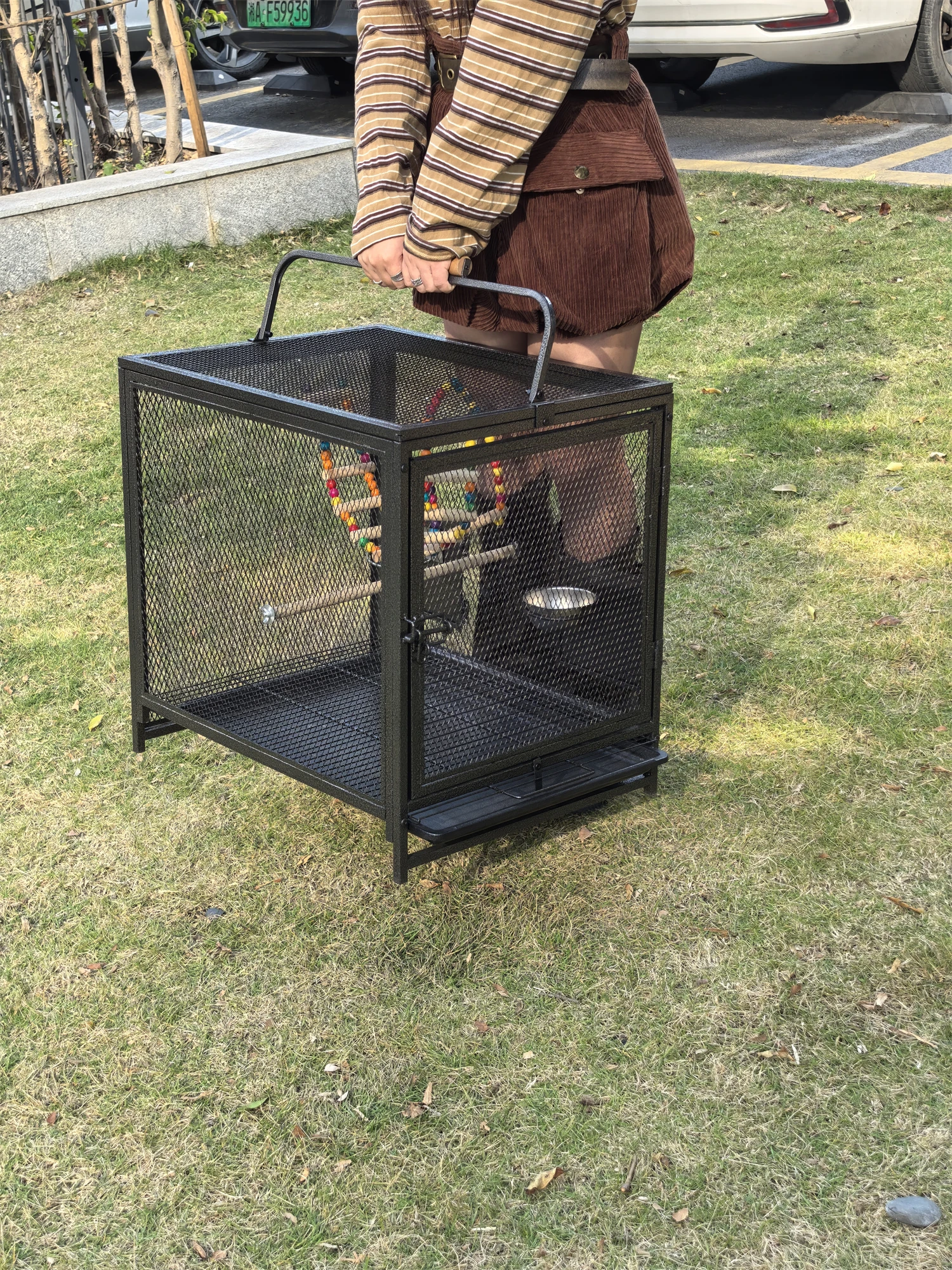 Large Metal Bird Cage for Cockatiels Parakeet Lovebirds Parrot Cage Flight Cage with Hammock Swing Toy and Perch Stand