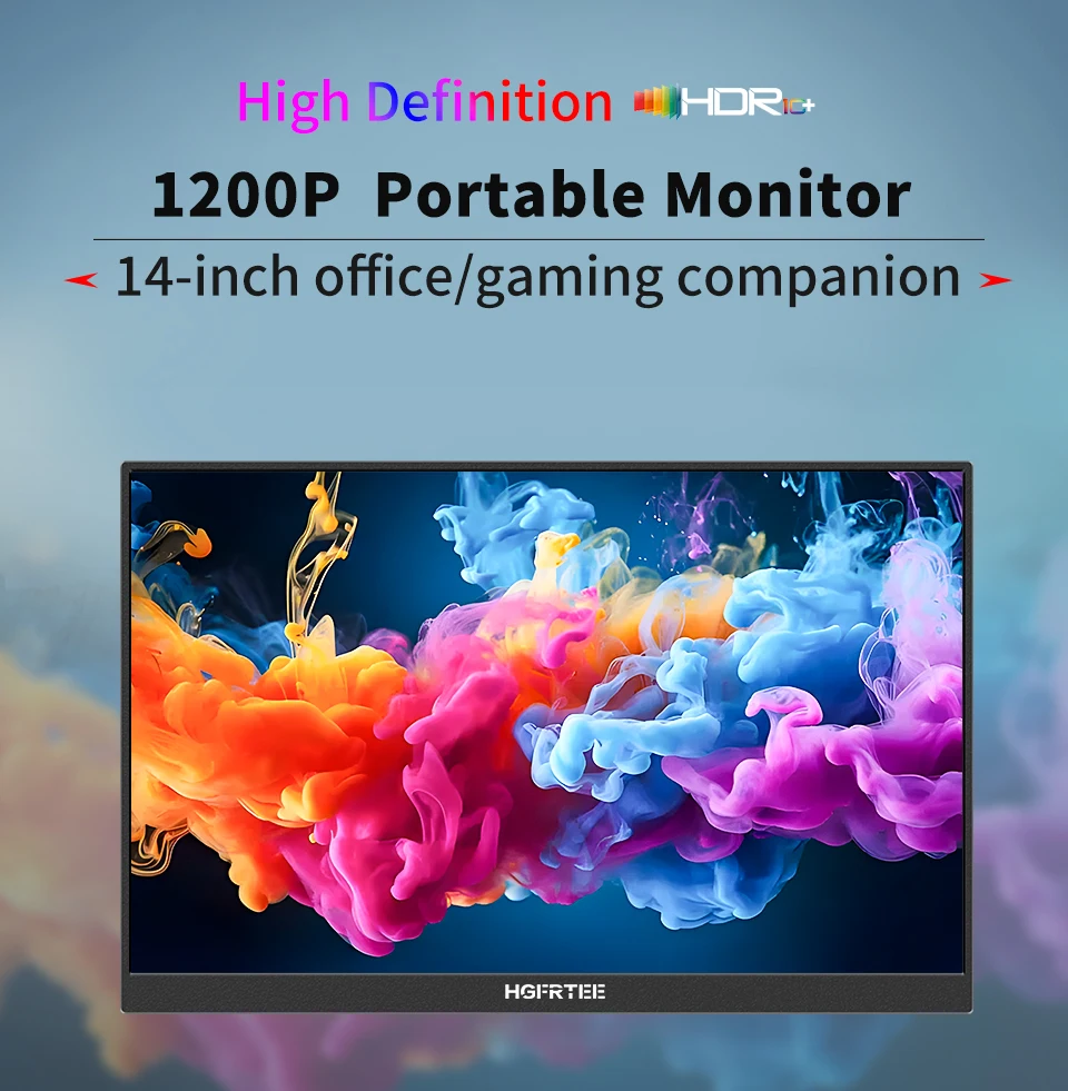 14.1 inch Portable Monitor 10-Point Touchscreen 100%sRGB 1200P IPS Second External Screen for Laptop Phone Mac Xbox Switch PS4/5