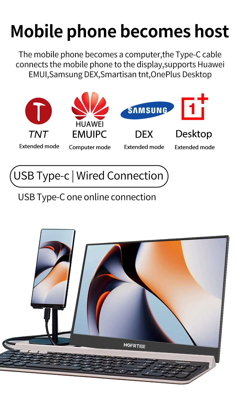 14.1 inch Portable Monitor 10-Point Touchscreen 100%sRGB 1200P IPS Second External Screen for Laptop Phone Mac Xbox Switch PS4/5